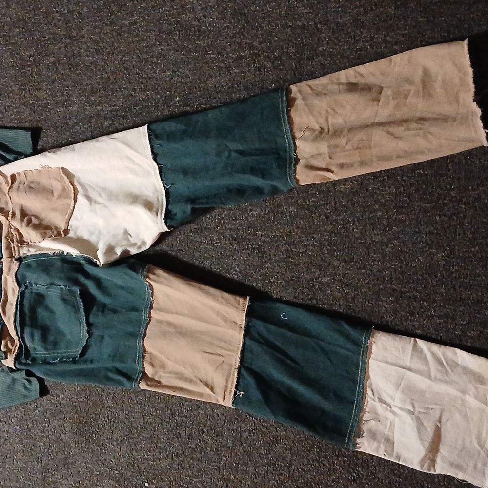 Retro Patch Work Raw Hem Jeans - Picture 2 of 10